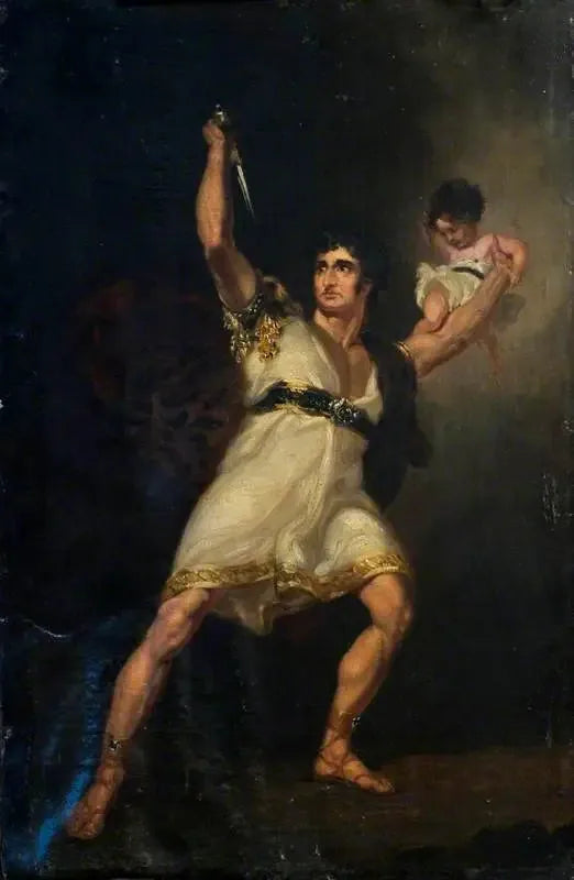 John Philip Kemble (1757–1823), i rollen som Rolla i « Pizarro » Anpassad av Richard Brinsley Sheridan från « Die Spanier in Peru » av August Friedrich Ferdinand von Kotzebue - Thomas Lawrence