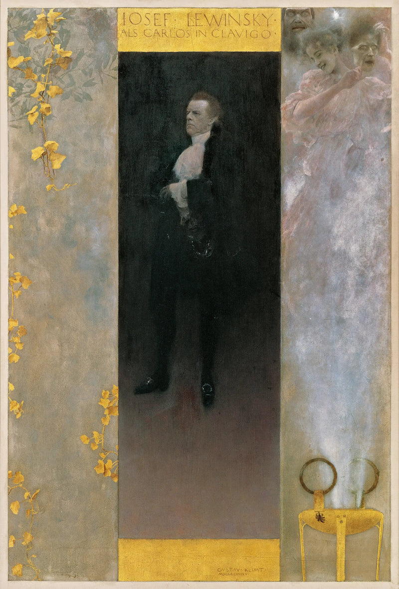 Josef Lewinsky och Carlos i Clavigo - Gustav Klimt