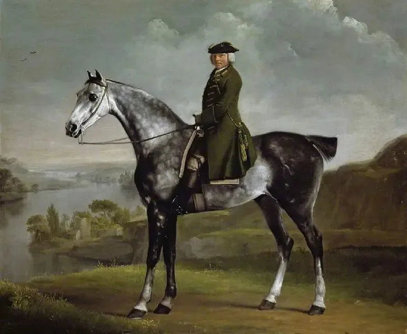 Joseph Smyth Esq, löjtnant i Whittlebury Forest, Northamptonshire, på en gråskimmel häst - George Stubbs