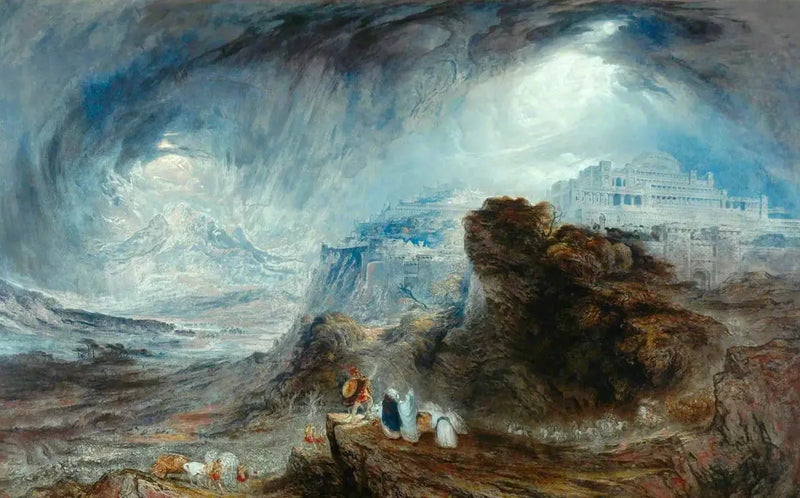 Josué som beordrar solen att stanna över Gibeon - John Martin