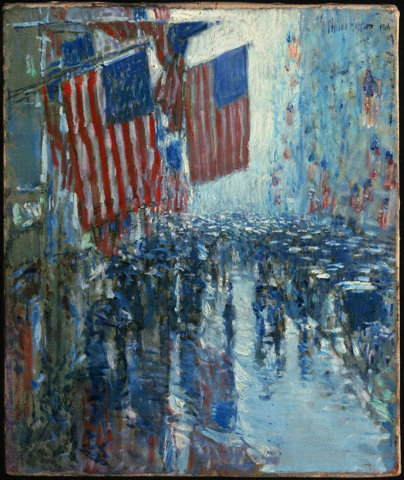 Regnig dag, Fifth Avenue - Childe Hassam