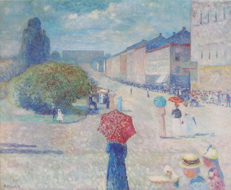 Vårtryck på Karl Johan - Edvard Munch