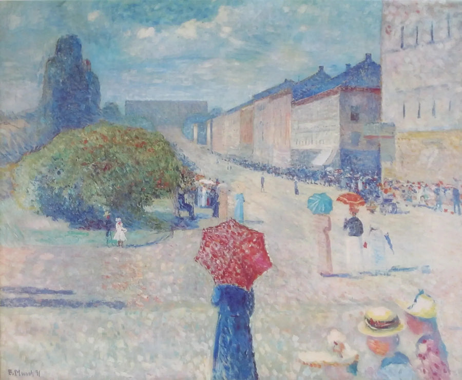 Vårtryck på Karl Johan - Edvard Munch