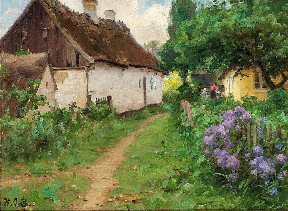 Journée d’été près d’une ferme. - H. A. Brendekilde - Alpha Reproduction