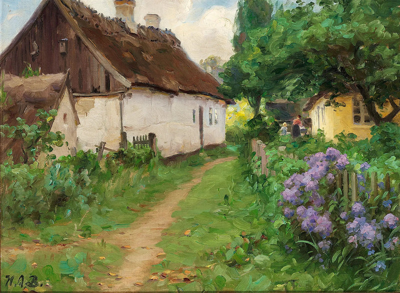 Sommardag nära en gård. - H. A. Brendekilde
