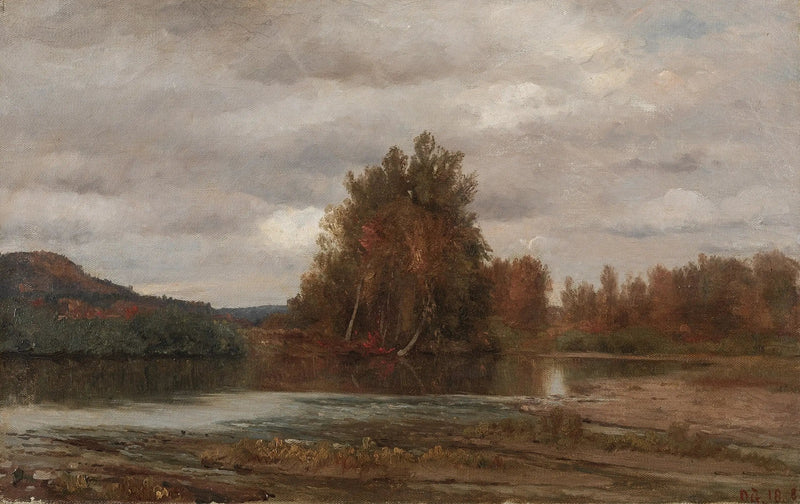 Grå dag vid Esopus - Jasper Francis Cropsey