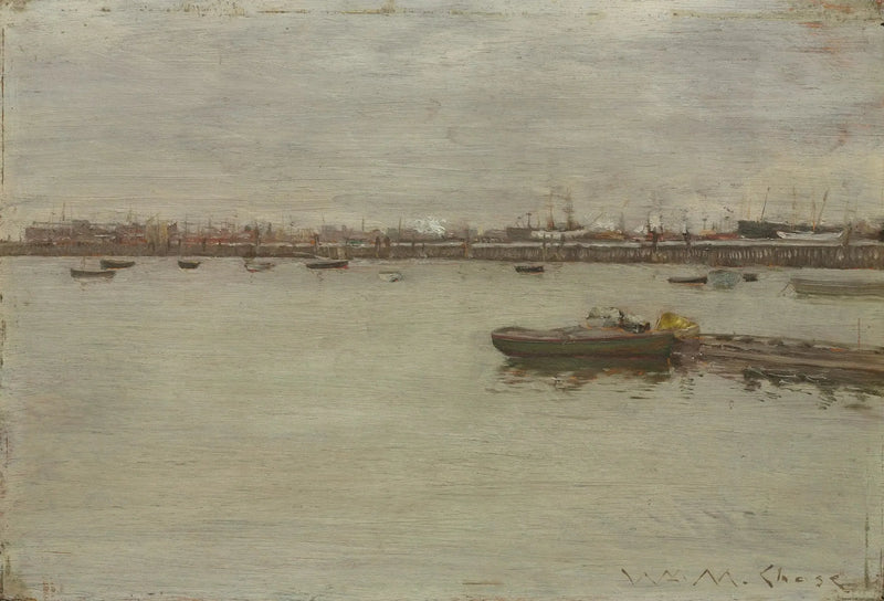 Grå dag vid bukten - William Merritt Chase