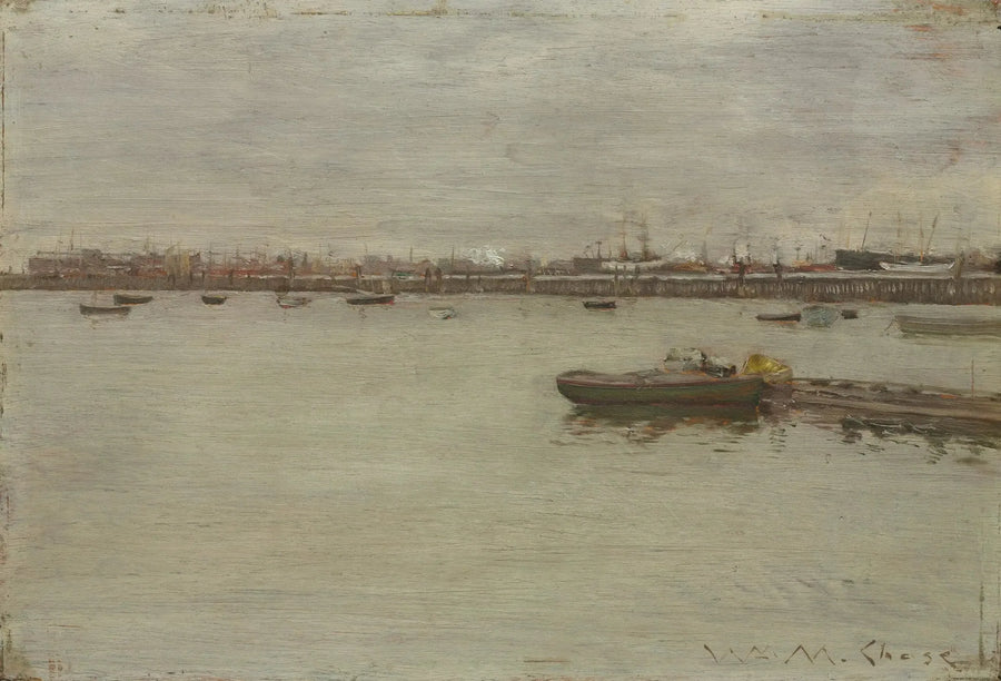 Grå dag vid bukten - William Merritt Chase