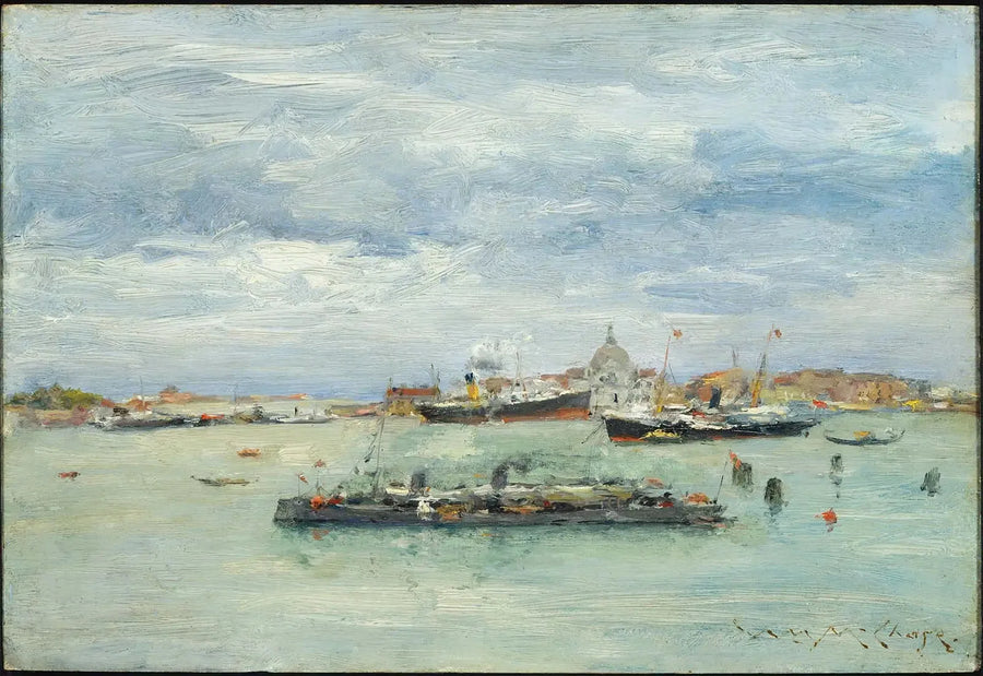 Grå dag över lagunen - William Merritt Chase