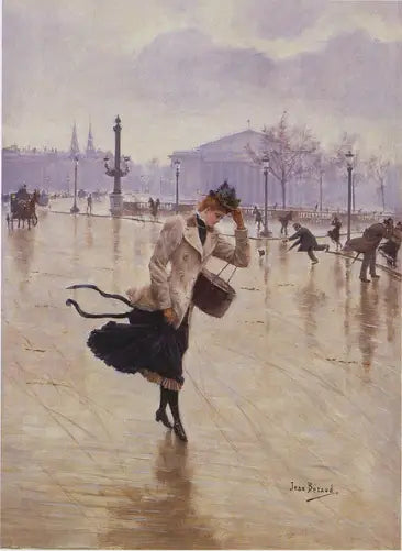 Blåsig dag, Concorde-platsen - Jean Béraud