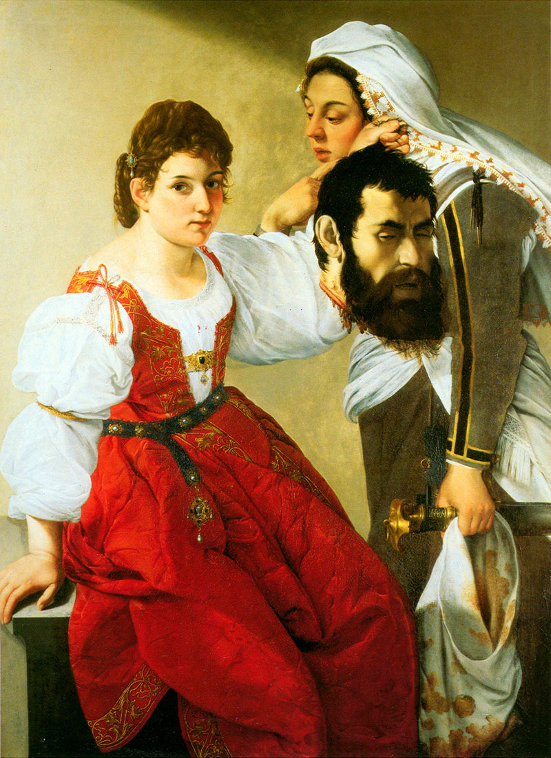 Judith och hennes tjänarinna Abra med Holofernes huvud - Orazio Gentileschi