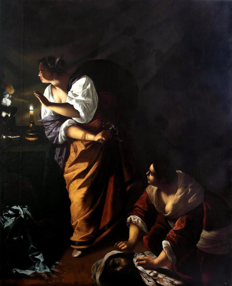 Judith och hennes tjänare Abra med Holofernes huvud - Artemisia Gentileschi