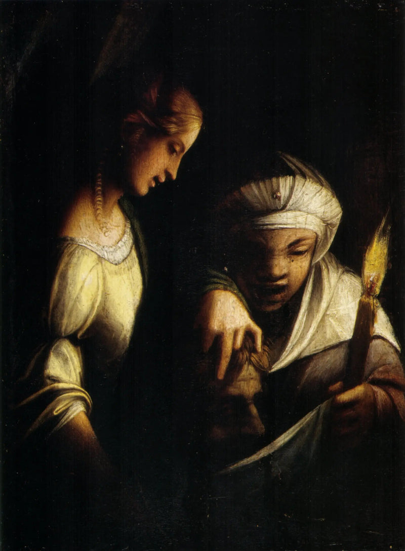 Judith och hennes tjänare med Holofernes huvud - Antonio da Correggio
