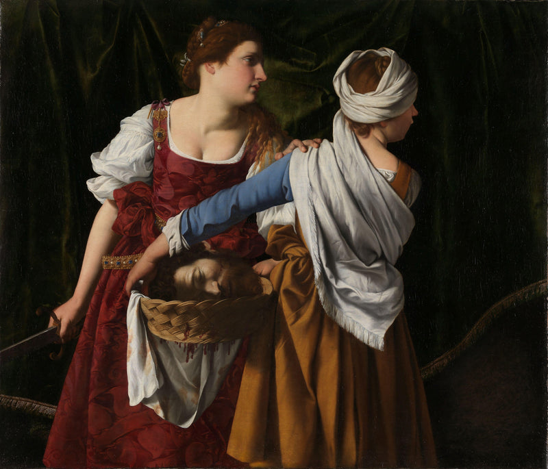 Judith och hennes tjänarinna med Holofernes huvud - Orazio Gentileschi