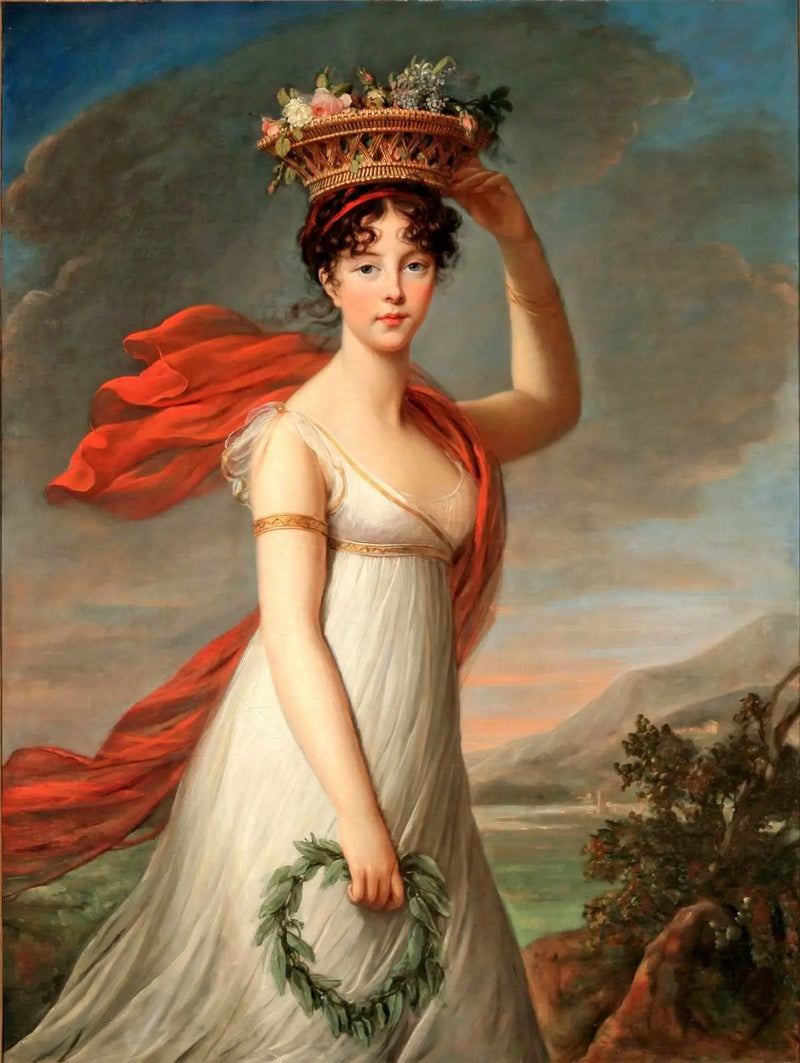 Julie i rollen som Flora, den romerska blomstergudinnan - Élisabeth Vigée Le Brun