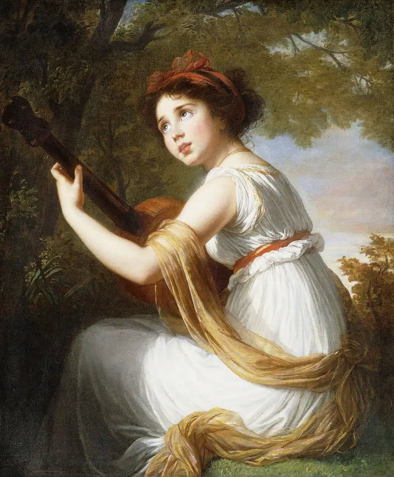 Julie Le Brun som spelar gitarr - Élisabeth Vigée Le Brun