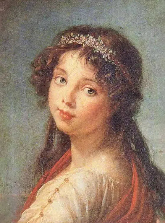 Julie Lebrun tittar över axeln - Élisabeth Vigée Le Brun