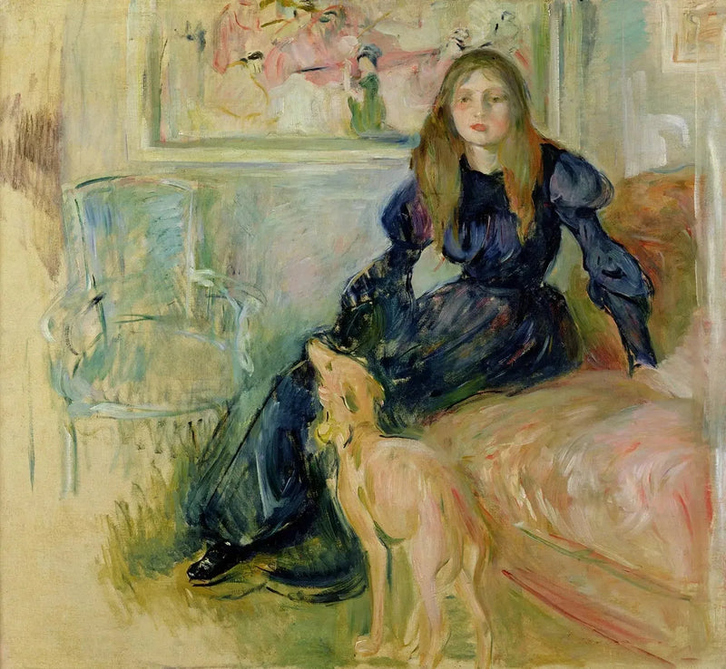Julie Manet och hennes hund Laërte - Berthe Morisot