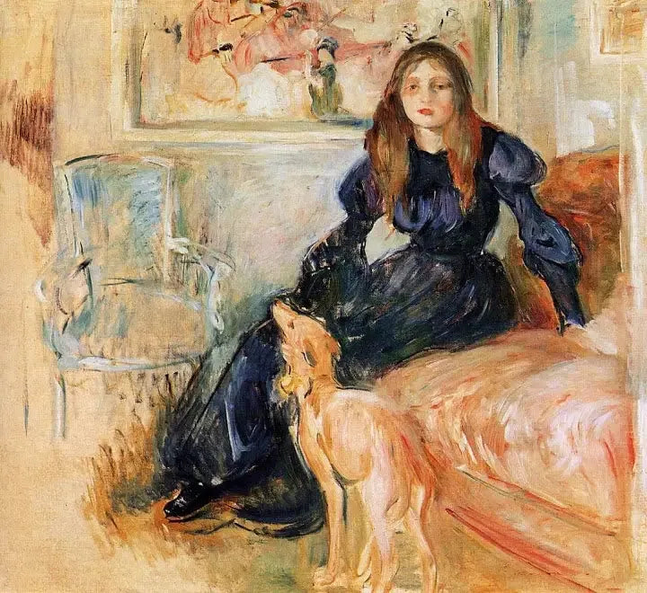 Julie Manet och hennes hund Laërte - Berthe Morisot