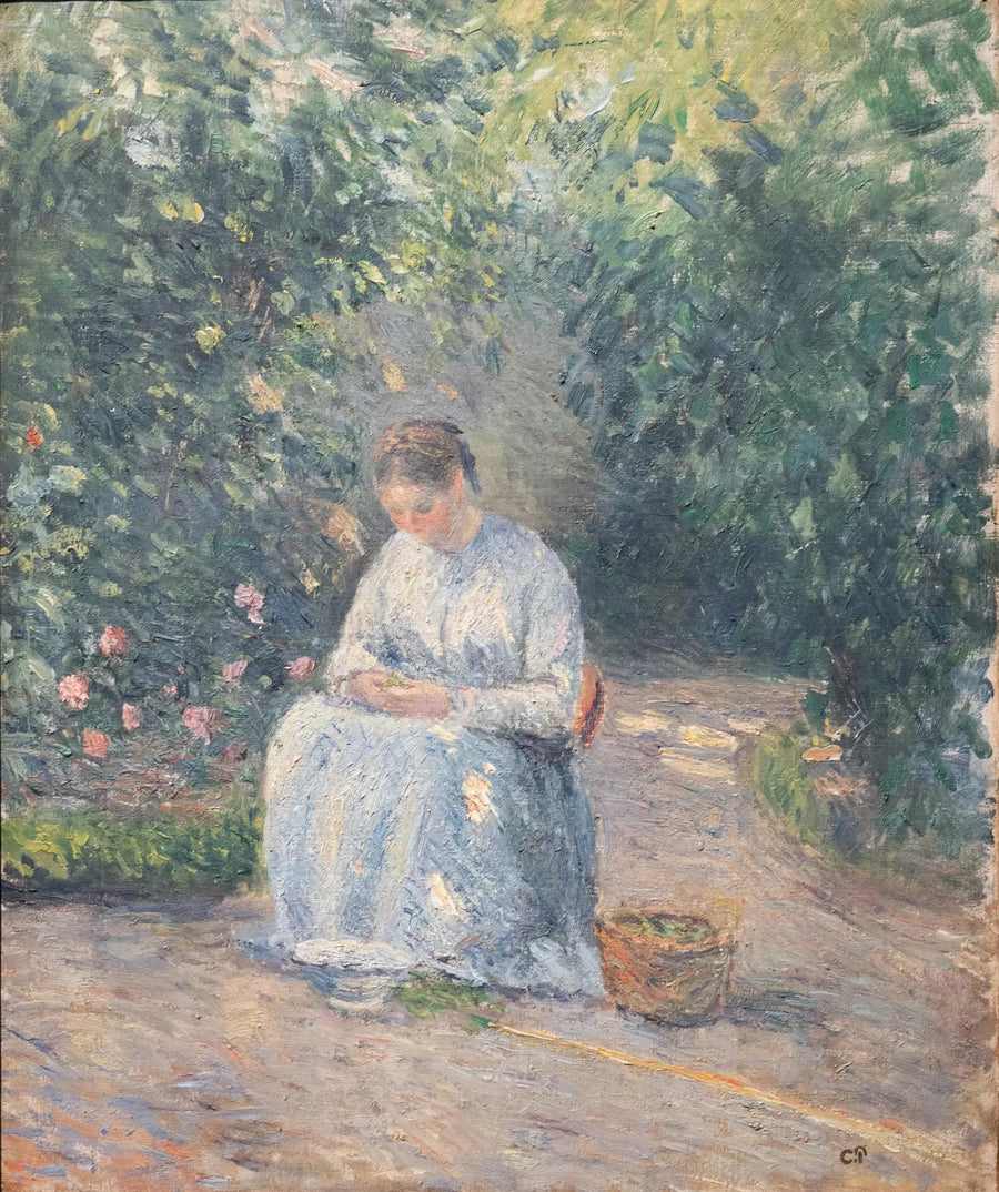 Julie Pissarro plockar ärtor - Camille Pissarro