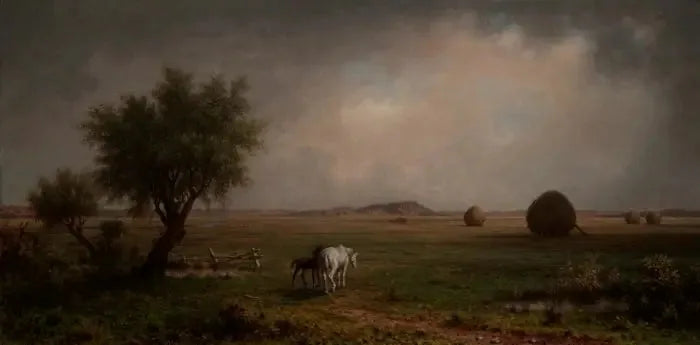 Hingst och föl i en träsk - Martin Johnson Heade