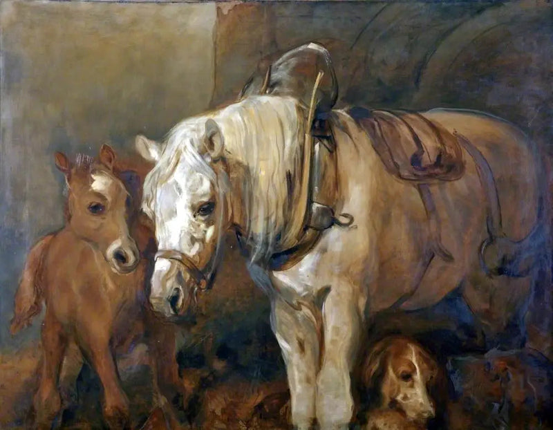 Hingst och föl - Edwin Henry Landseer