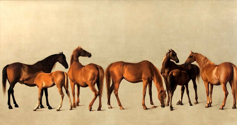 Hingstar och föl utan tidigare historia - George Stubbs