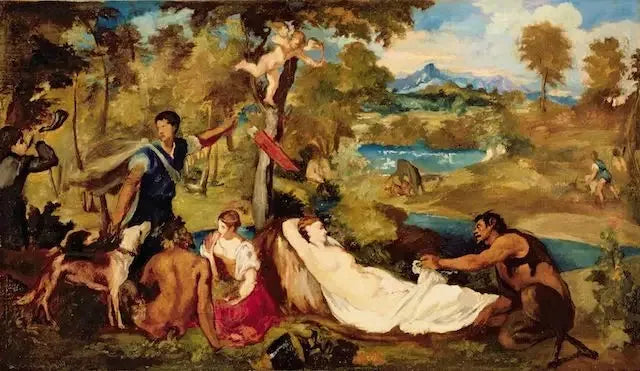 Jupiter och Antiope - Édouard Manet