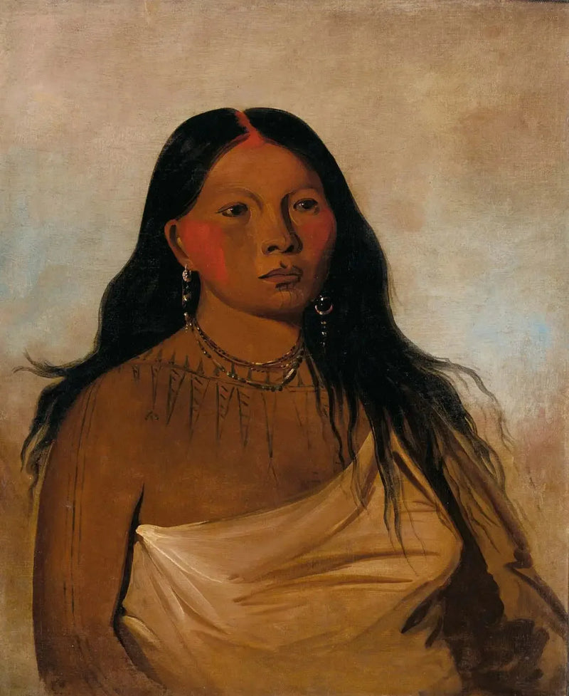 Káh-kée-tsee, Lår, en kvinna Wichita - George Catlin