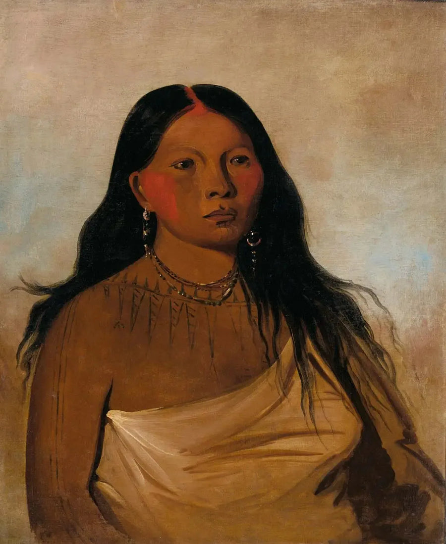 Káh-kée-tsee, Lår, en kvinna Wichita - George Catlin