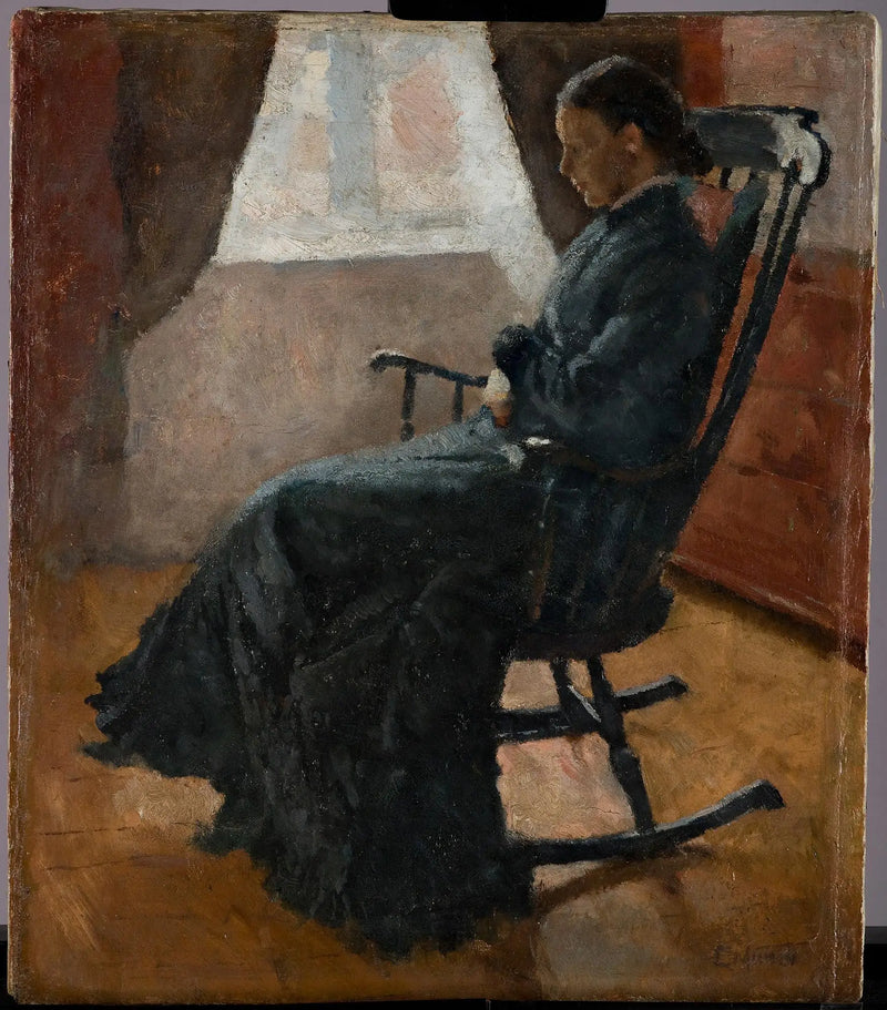 Karen Bjølstad i en gungstol - Edvard Munch