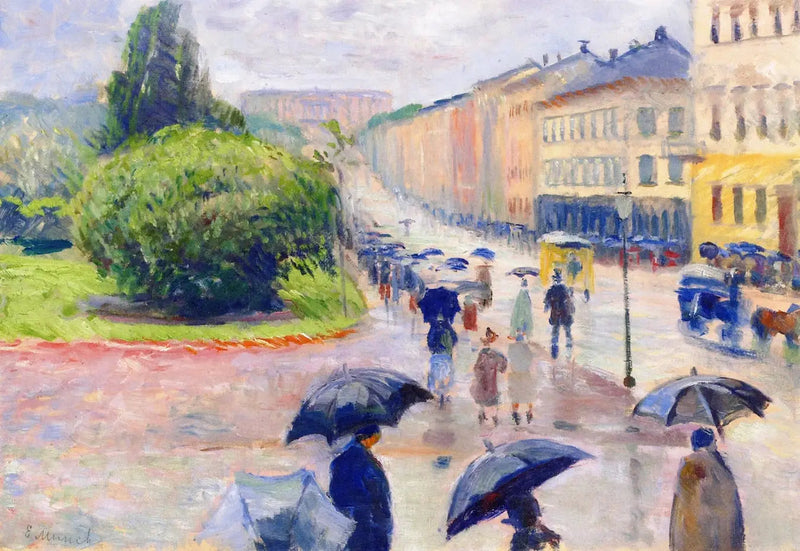 Karl Johan i regnet - Edvard Munch