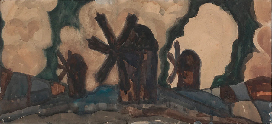 Paysage aux moulins - Kazimir Malevitch