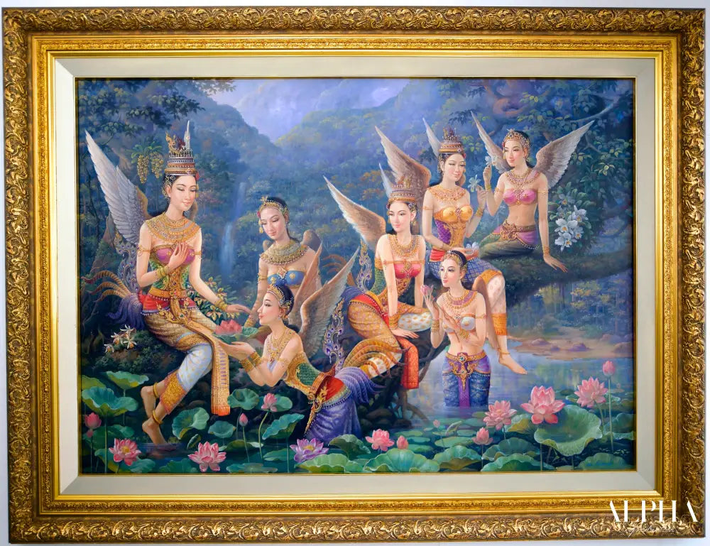 Kinnaree goddess - Sukit | 170 x 120 cm Reproductions de tableaux à la peinture à l’huile