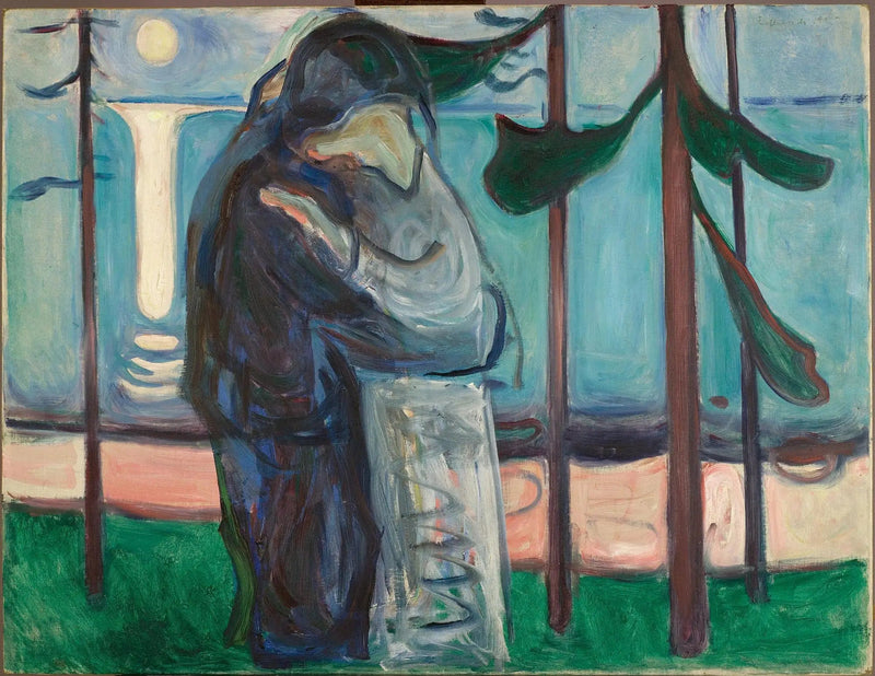 Kyss på kusten i månskenet - Edvard Munch