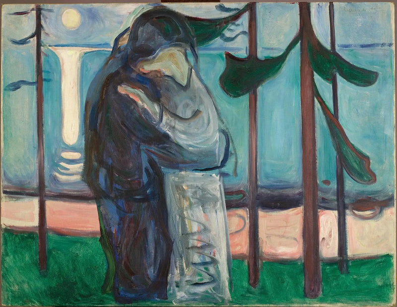 Kyss på kusten i månskenet - Edvard Munch