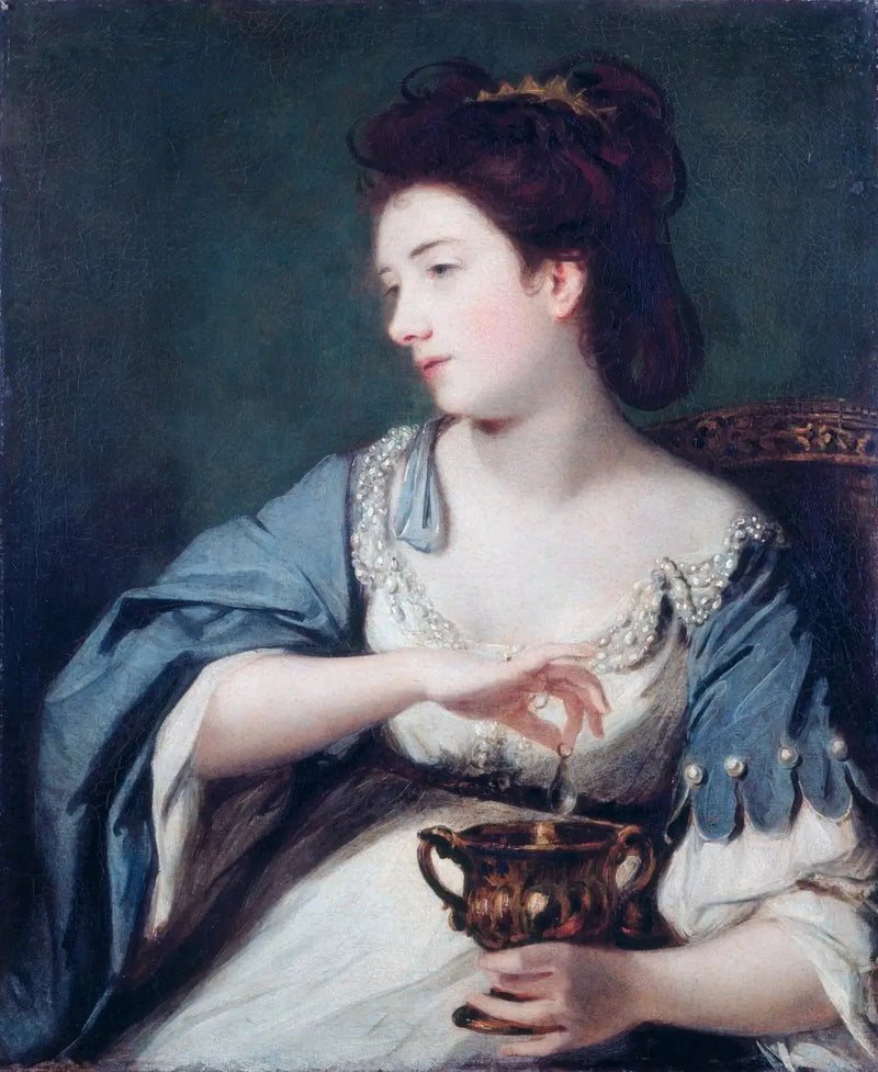 Kitty Fisher (1741–1767) i rollen som Kleopatra som upplöser pärlan - Joshua Reynolds