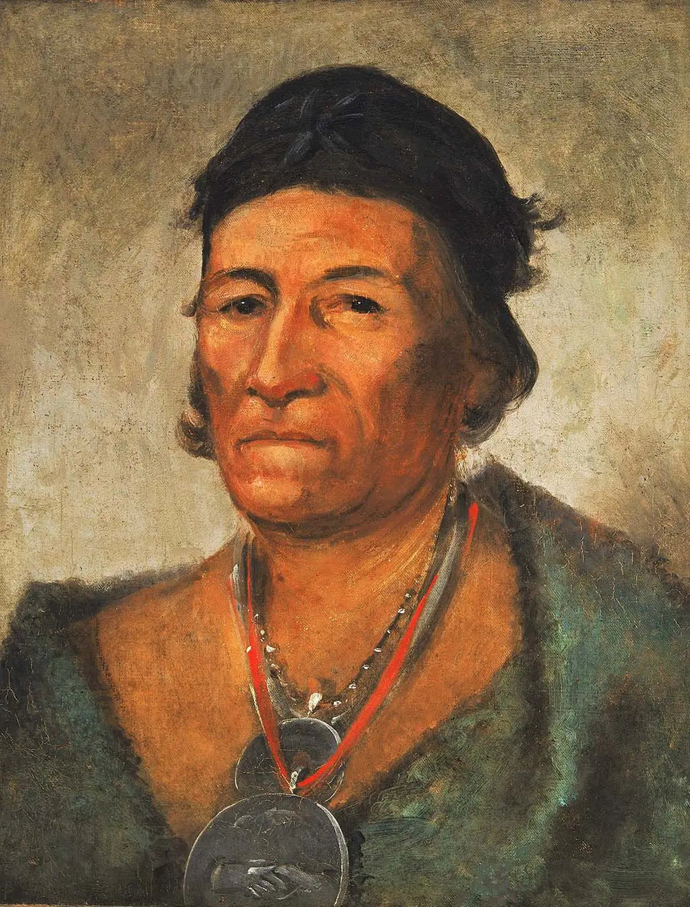 Ko-mán-i-kin Grande Vague un chef ancien et distingué - George Catlin - Alpha Reproduction