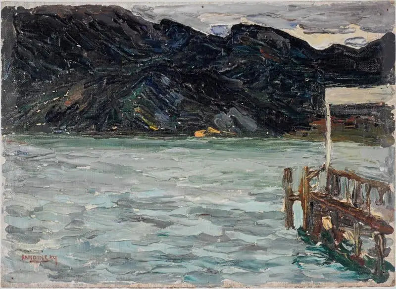 Kochel, sjö och bro I - Vassily Kandinsky
