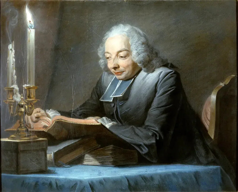 Abbé Jean-Jacques Huber läsande (1699 –1747) - Maurice-Quentin de La Tour