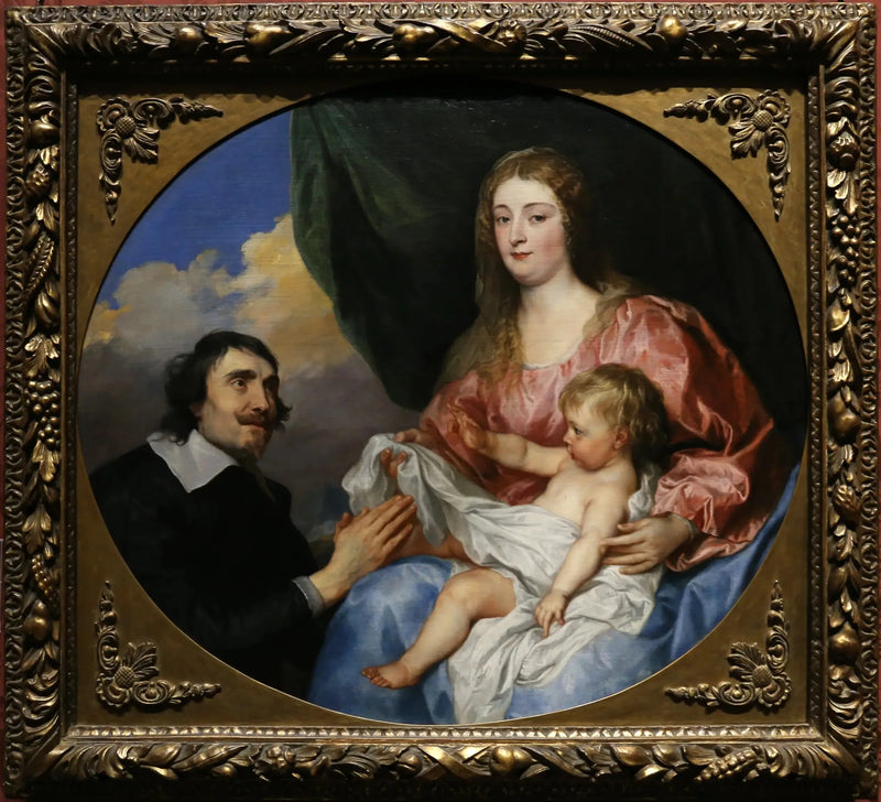 Abbé Scaglia dyrkande Jungfru Maria och Barnet - Antoine van Dyck