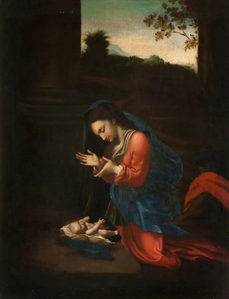 Madonnan med barnet - Antonio da Correggio