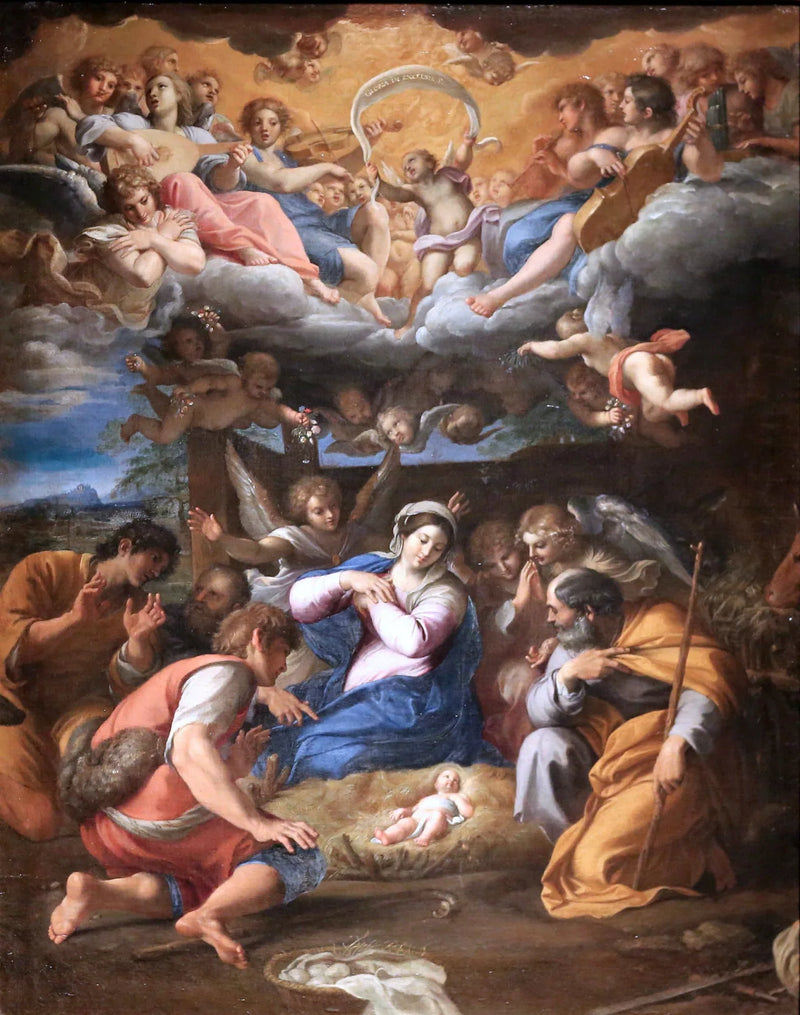 Adorationen av herdarna - Annibale Carracci