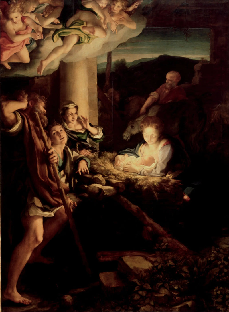 Adorationen av herdarna - Antonio da Correggio