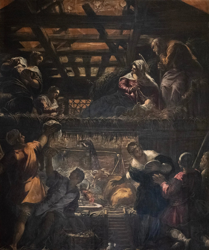 Adorationen av herdarna - Jacopo Tintoretto
