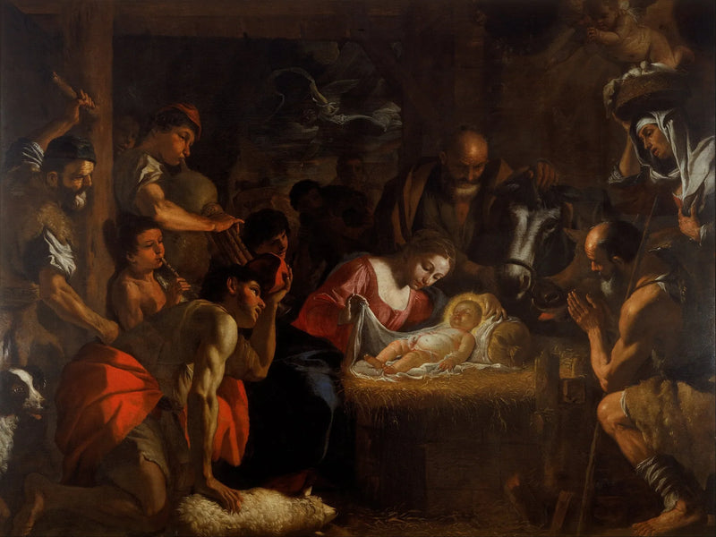 Adorationen av herdarna - Mattia Preti