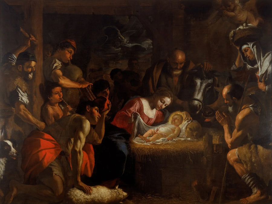 Adorationen av herdarna - Mattia Preti