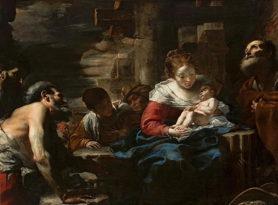 Adorationen av herdarna - Mattia Preti