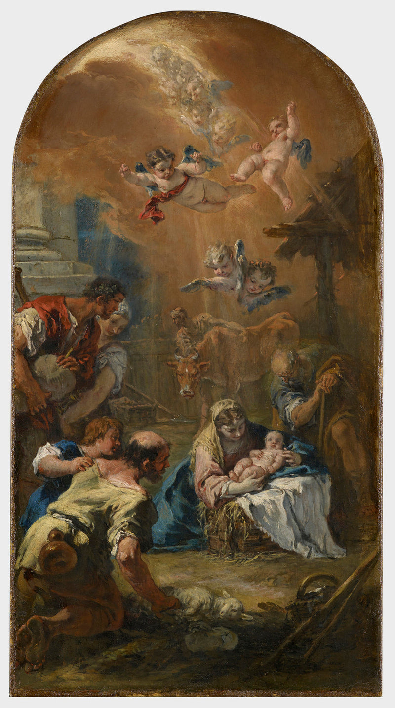 Adorationen av herdarna - Sebastiano Ricci