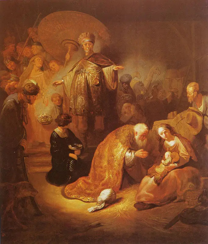 De tre vise männens tillbedjan (kopi?) - Rembrandt